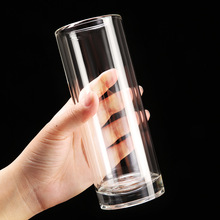 双层隔热玻璃杯办公室耐高温高硼硅杯子耐热便携玻璃水杯百货批发