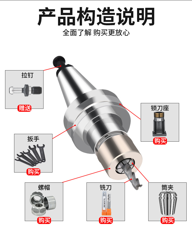 dgamdj nbt30刀柄er16 25 32 sk10 高精度动平衡bt40无键槽无风阻