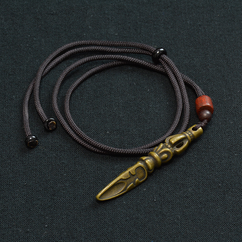 古铜金刚杵降魔杵铜挂件平安挂坠纯铜复古制作内敛大气配手编挂绳
