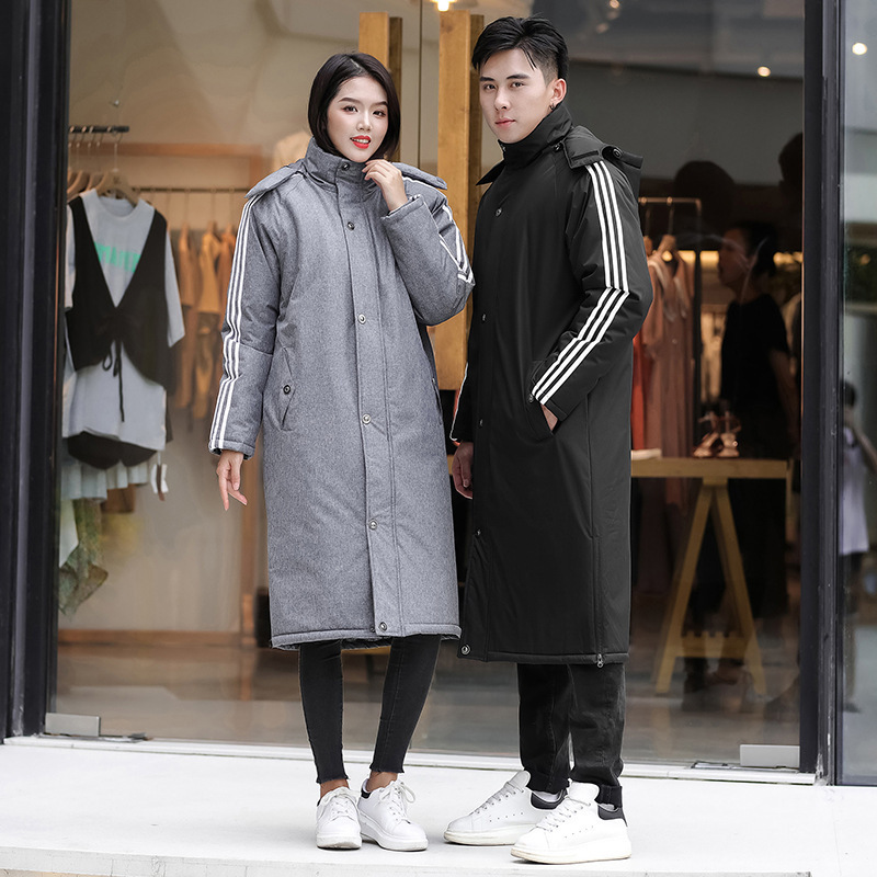 体院大衣长款加绒体校队服沈体棉服团体棉袄大码情侣款连帽冬