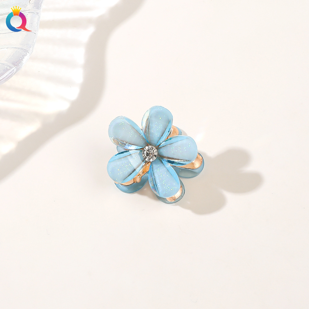 Qiyue Fresh Metal Flower Small Jaw Clip Broken Hair Pearl Little Clip Female Fringe Clip Side Clip Hair Accessories Wholesale