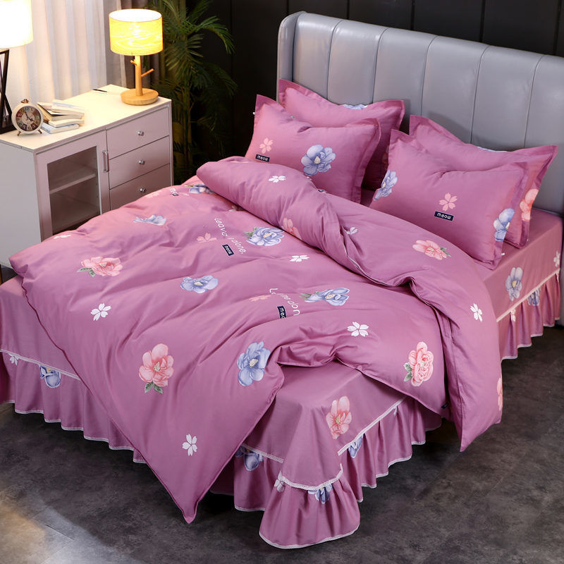 新款纯棉床裙款四件套三件套韩式公主风全棉套件床罩床笠床上用品