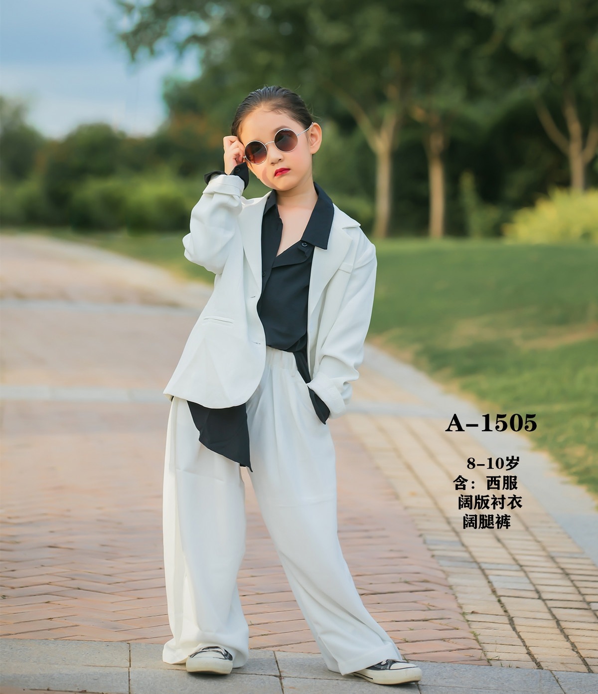 影楼儿童西装摄影服装女童艺术照潮童模卡t台表演走秀演出服杂志