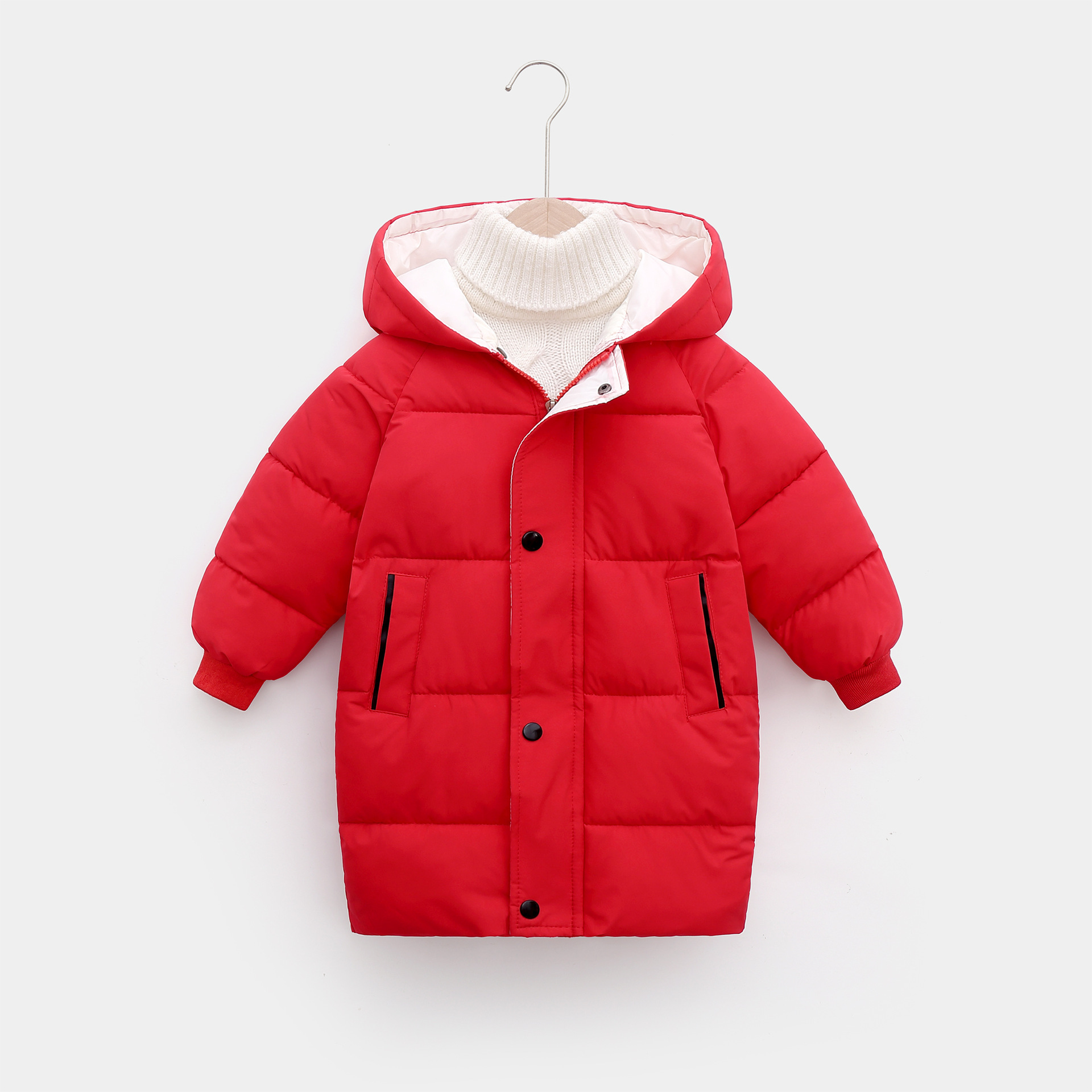 2023 New Children's down and Wadded Jacket Boys' Mid-Length Girls' Winter Clothing Korean Style Cotton-Padded Clothes Baby Thickened Wholesale