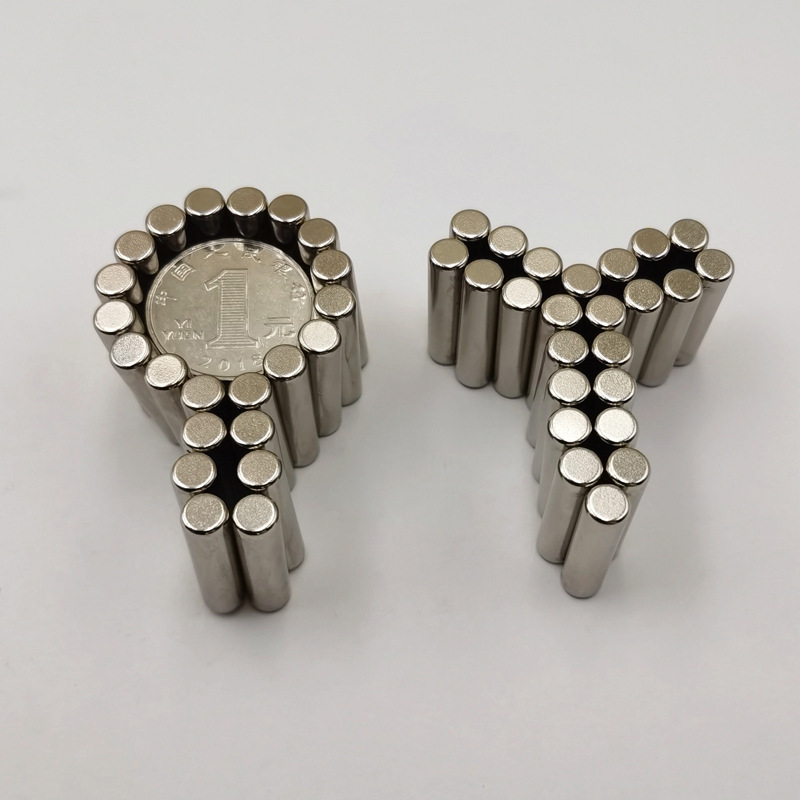 径向充磁 钕铁硼圆柱磁铁6.35*25.4mm霍尔开关磁铁磁控感应吸铁石
