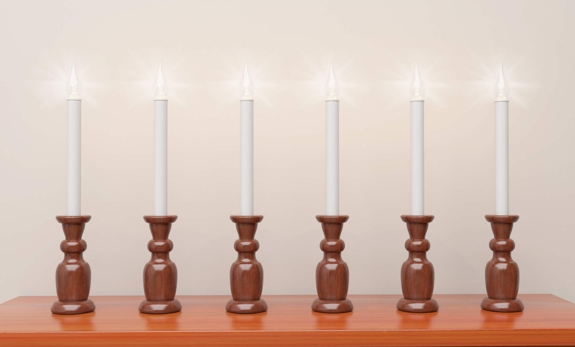 电烛台祭台装饰实木烛台天主教灯台工艺摆件