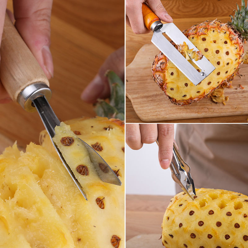 不锈钢菠萝刀削皮器 切菠萝水果器菠萝去眼器削菠萝