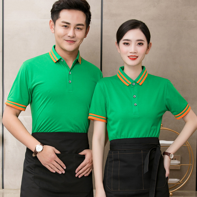 店饭店服务员工作服t恤短袖网咖烤肉火锅店餐厅餐饮工装t恤-阿里巴巴