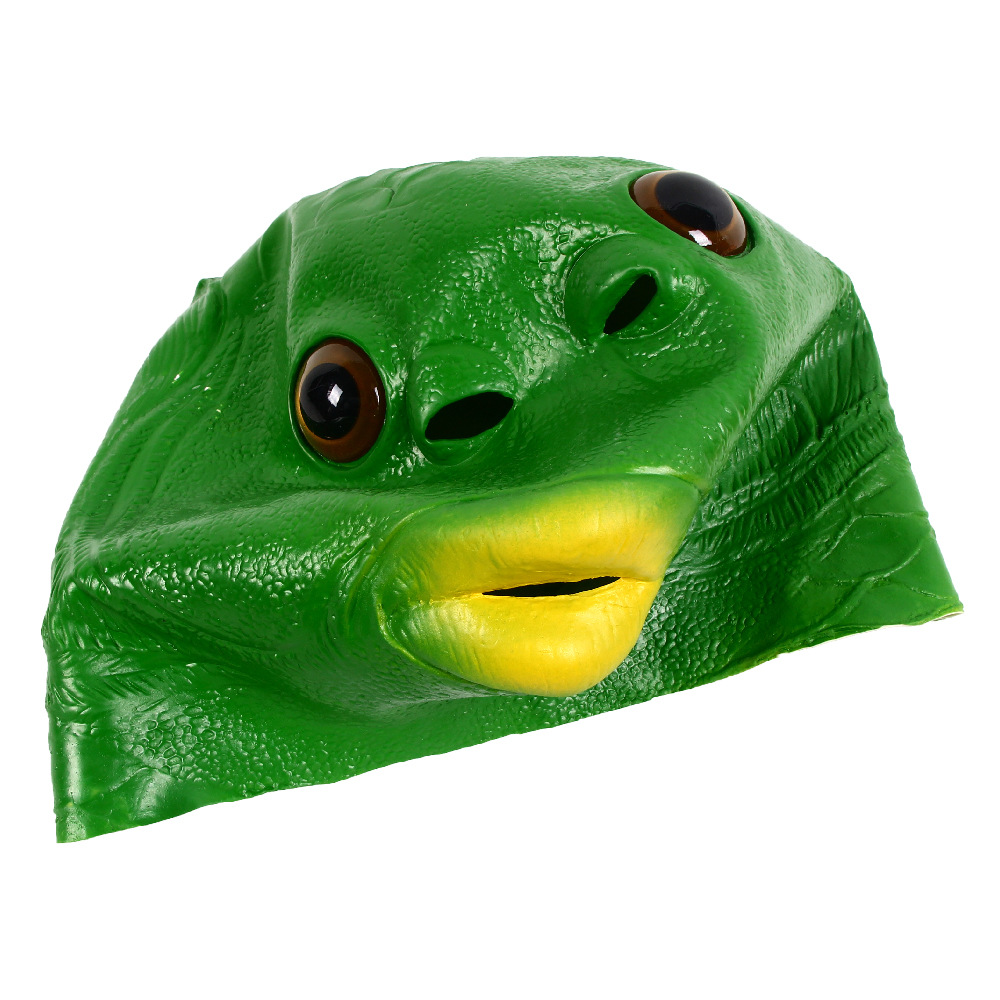 网红绿鱼人头套怪怪鱼面具万圣节绿鱼面具绿鱼头套沙雕无异味现货