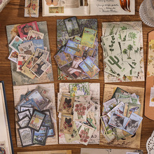 集邮博物馆浪漫烫金贴纸包复古车票邮票植物英文diy装饰手账贴画