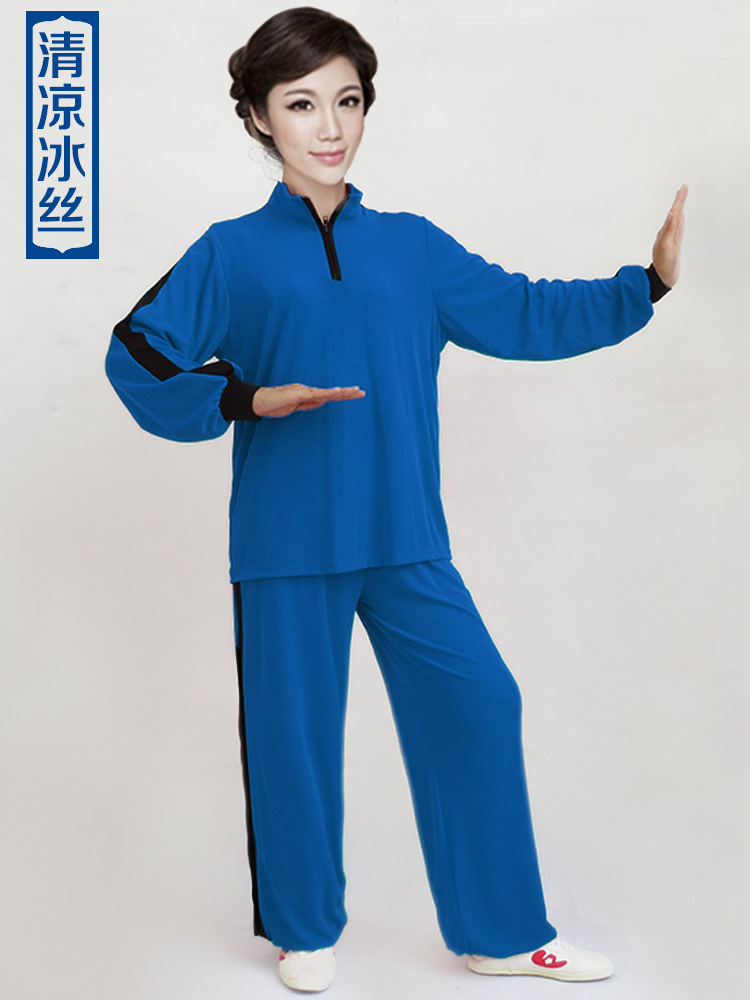 太极服木兰服冰丝套女立领练功舞蹈服春夏秋季中老年男木兰拳服装