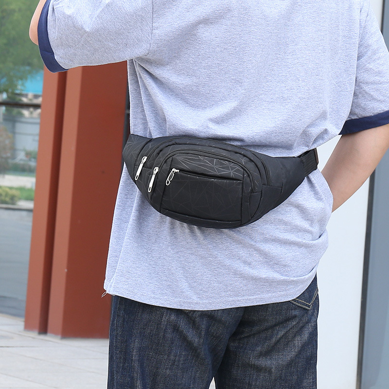 Waist Bag Wholesale New Casual Men's Chest Bag Striped Mobile Phone Waist Bag Fashion Fashion Brand Shoulder Crossbody Sports Backpack