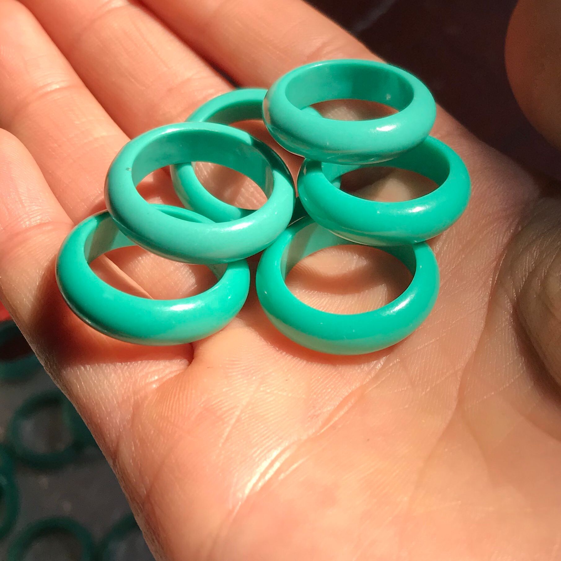 批发优化绿松石跑环 优化绿松跑圈15-17mm 星月金刚文玩佛珠配饰