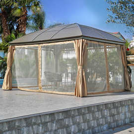 凉亭庭院别墅帐篷户外休闲亭花园楼顶铝合金凉亭露台简易亭子木屋