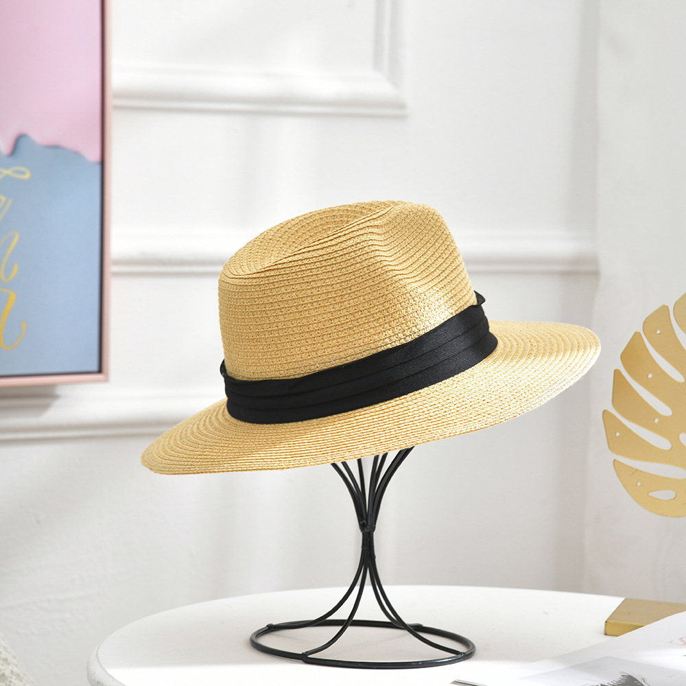 Hot Sale Summer Straw Hat Summer Women's Korean-Style Outdoor Sunshade Beach Vacation Straw Big Brim Foldable Broad-Brimmed Hat