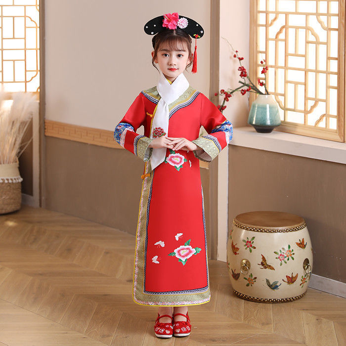 儿童还珠格格服满族服装女清朝贵妃有一个姑娘演出服女童古装表演