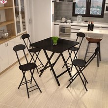 家用折叠吃饭桌2-4-6人餐桌圆桌椅小小型正方形桌子简易多功能多