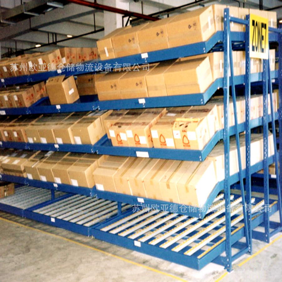 仓储铝合金流利条货架 倾斜式坡度电商物流分拣料架