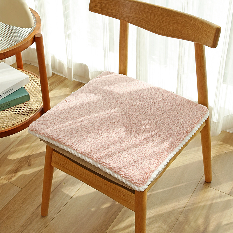 Lambswool Cushion Seat Cushion Winter Thickened Fleece Office Chair Cushion Home Living Room Non-Slip Dining Chair Cushion Wholesale