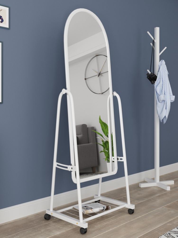 4i全身镜可移动带滑轮穿衣镜子落地试衣镜家用真实不显瘦变形大卧