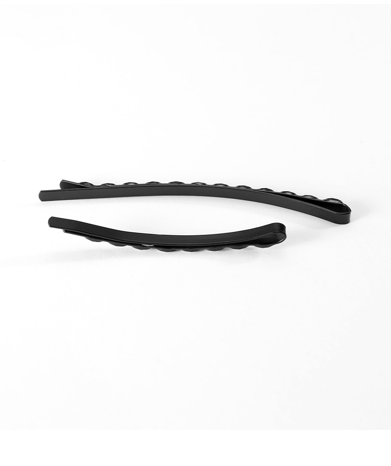 小黑夹发夹女一字黑色盘发卡子成人边夹韩版发饰头饰镶钻小夹子