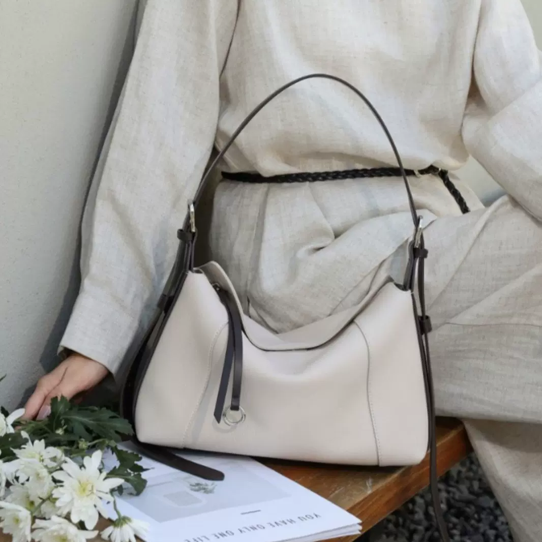新款头层牛皮腋下包包女休闲托特包潮流时尚单肩包单肩腋下手提包