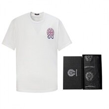 chrome hearts 克罗心新款大马蹄十字架印花短袖t恤男女同款宽松