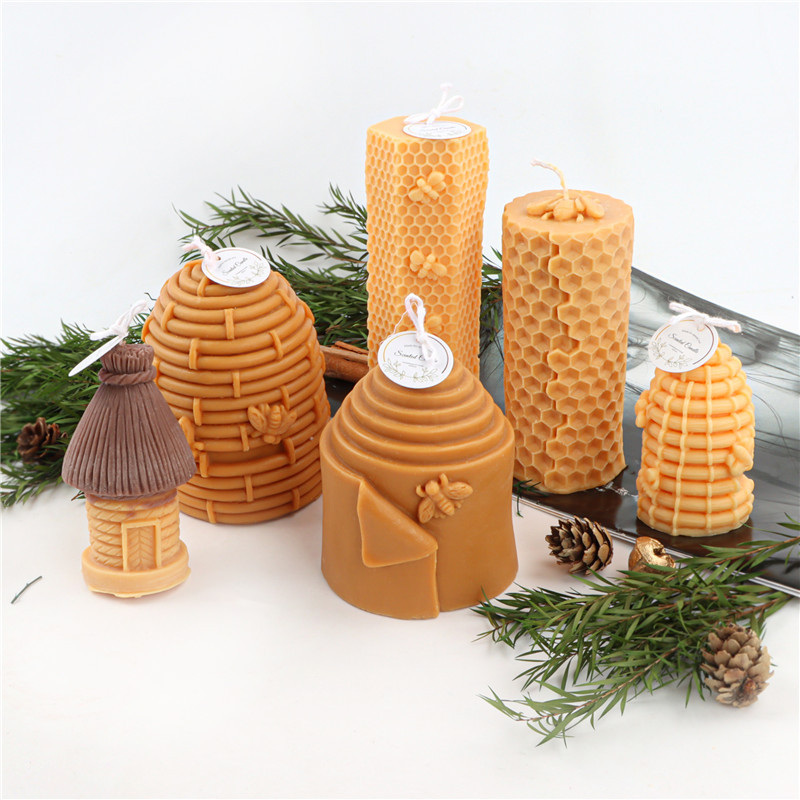 Cross-Border Honeycomb Candle Silicone Mold Honeycomb Bee Cave Tree House Beeswax Aromatherapy Mold DIY Handmade Soap Mold Spot