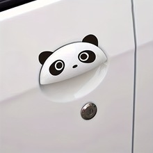 9x2cm小额批发2pcs件可爱的熊猫汽车贴纸手柄汽车配件