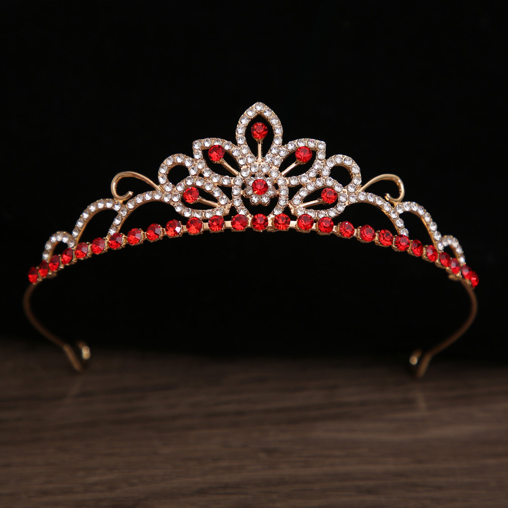 儿童皇冠头饰公主女童王冠水晶发箍金色冰雪奇缘艾莎女孩生日发饰