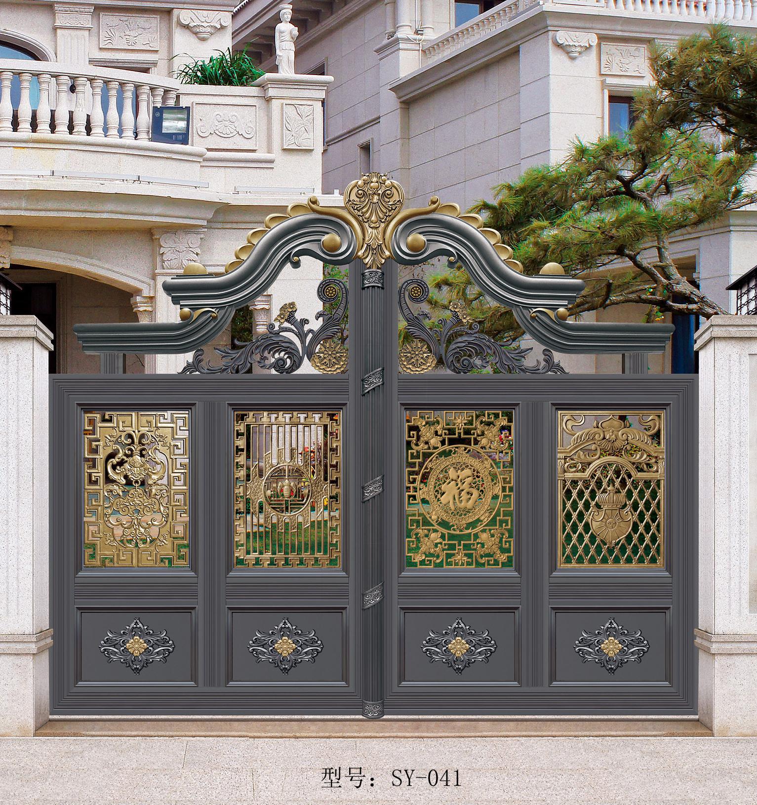 铝艺厂家直供别墅自建房铝艺大门 花园庭院入户
