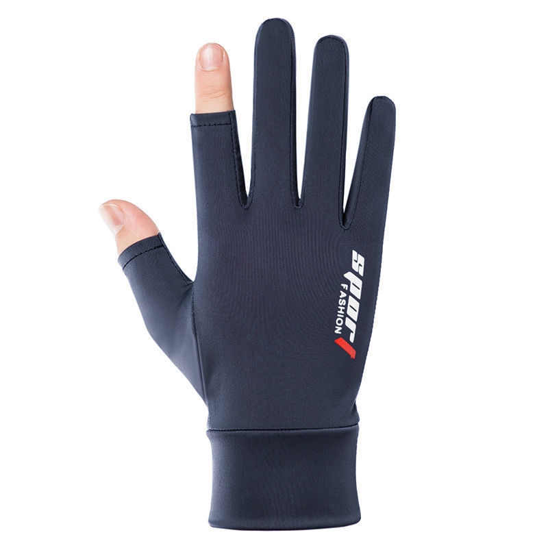 Ice Silk Two Finger Full Finger Half Finger Ice Sleeve Gloves Outdoor Fishing Riding UV Protection Non-Slip Breathable Elastic Cool Feeling