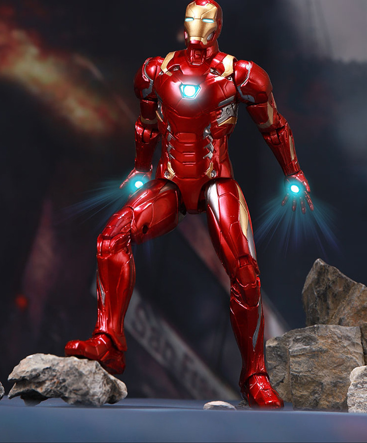 中动玩具漫威手办钢铁侠支架版模型周边男孩子新年礼物