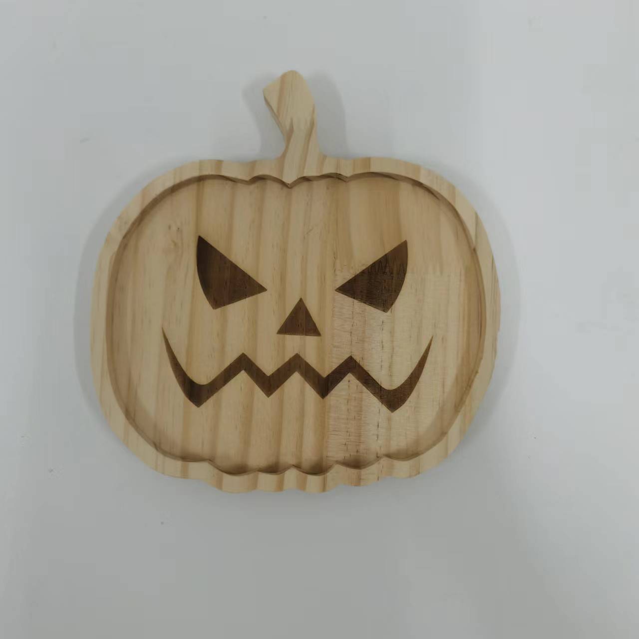 Wooden Funny Pumpkin-Shaped Tray Decoration Party Ghost Decoration Fruit Household Snack Dried Fruit Children's Dinner Plate