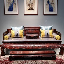 印尼黑酸枝阔叶黄檀清式璃龙罗汉床双人椅仿古典新中式红木家具