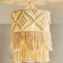 跨境手工编织灯罩波西米亚风 棉绳灯罩复古装饰 民宿手工编织灯罩