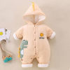 go out baby Adidas thickening one-piece garment Newborn keep warm Romper cotton-padded clothes cotton-padded jacket baby go out clothes