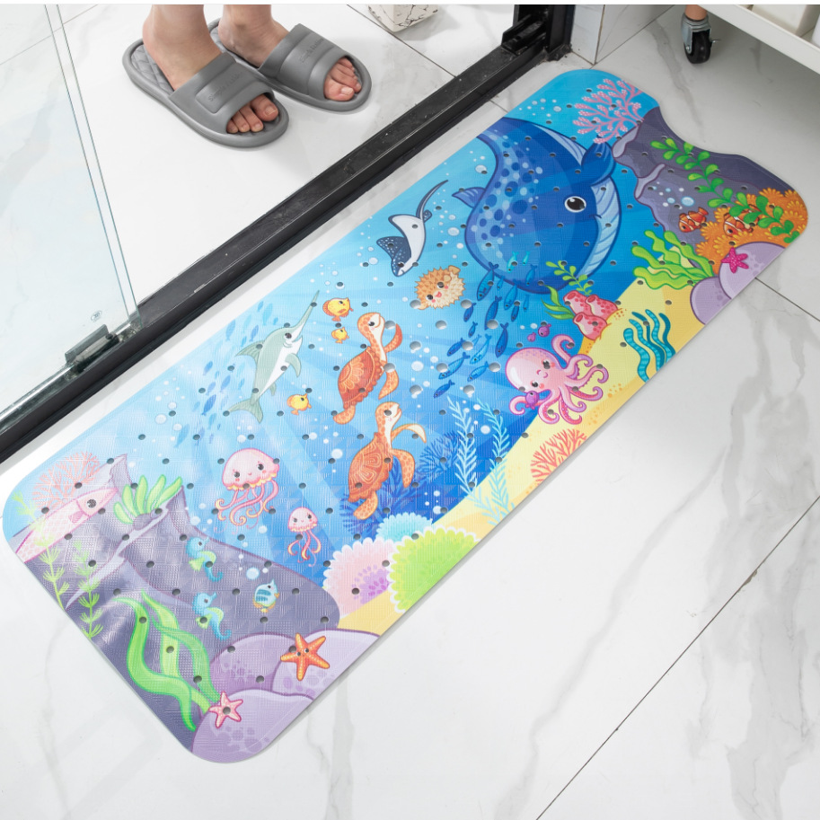 100*40 Floor Mat Multi-Choice Pattern Amazon Lengthened Bathtub Mat Pvc Bathroom Mat Cartoon Shower Floor Mat