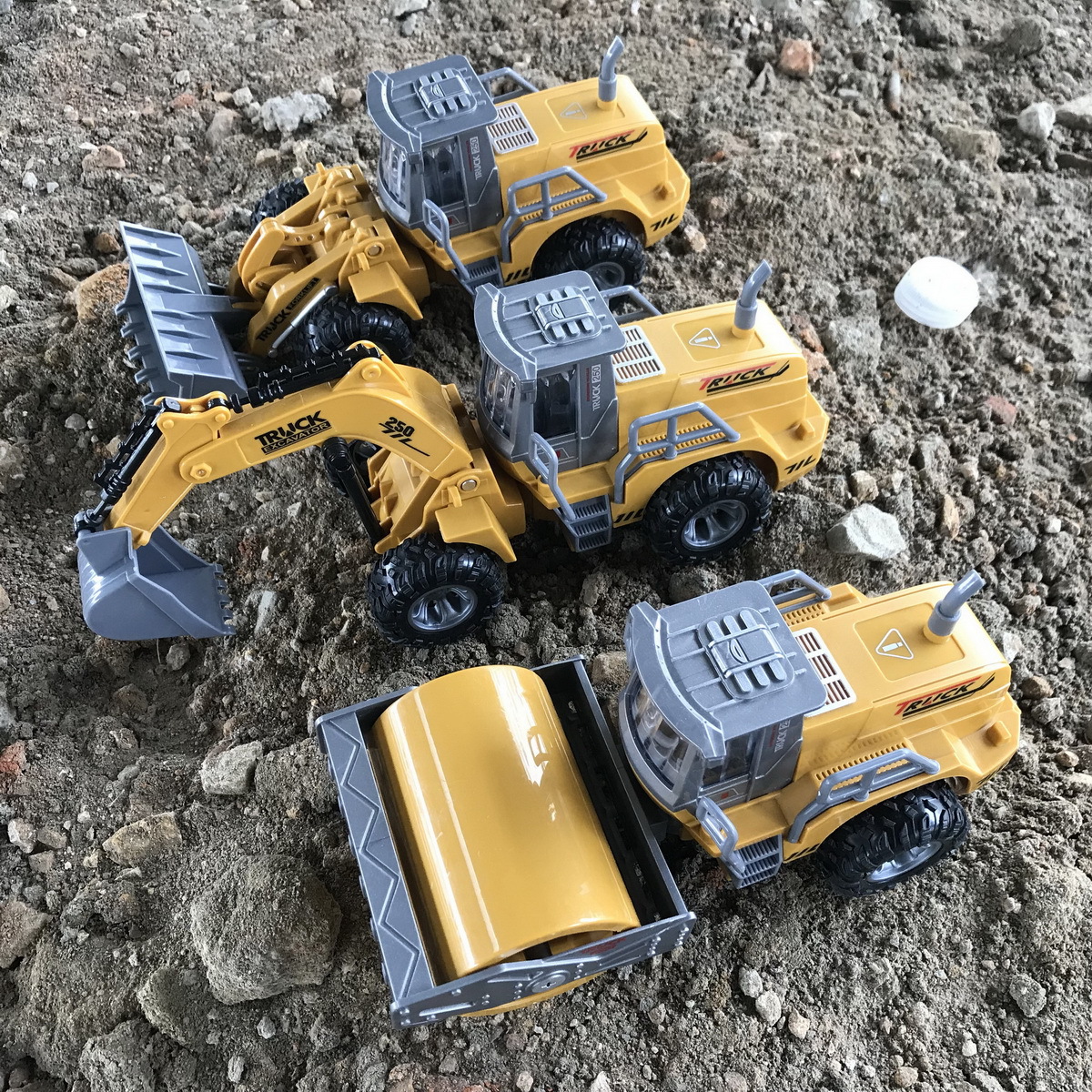 Hot Sale Children‘s Toy Inertia High Arm Excavator Grip Machine Flat Arm Bulldozer Roller Simulation Model Toy