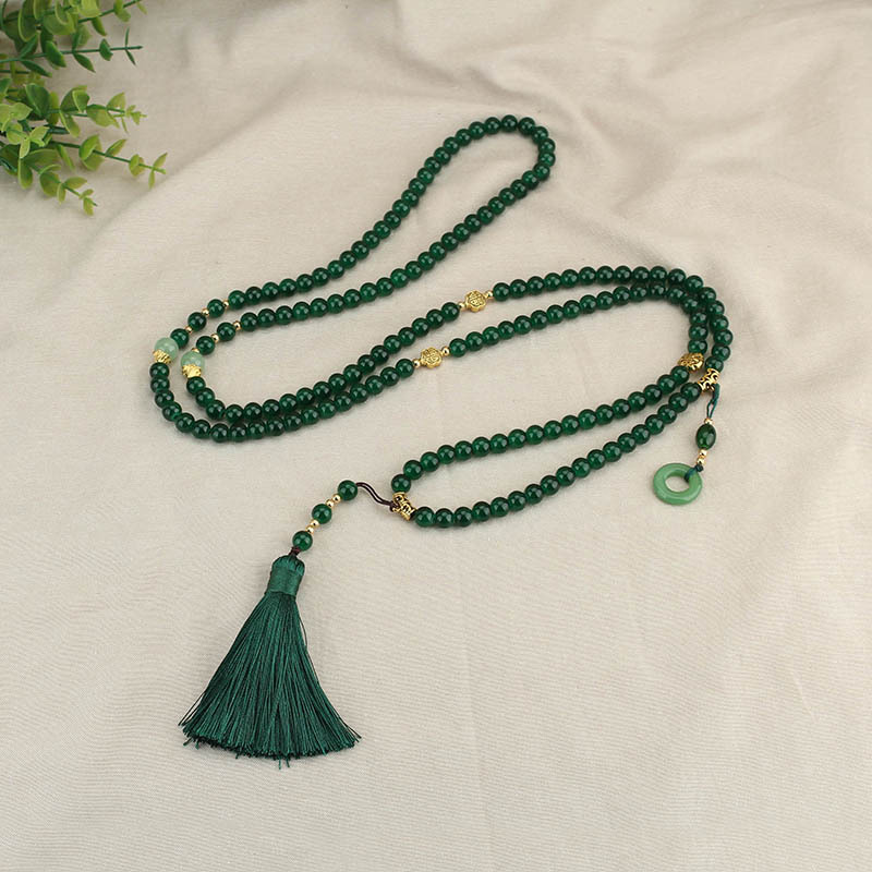 New Chinese Style Crossbody Chain Multi-Purpose Multi-Layer Necklace Long Beaded National Style Tassel Pendant Back Chain All-Match Ethnic Style
