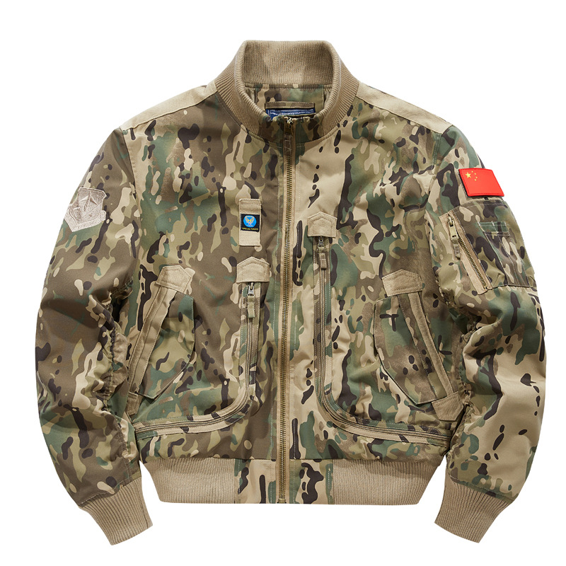 春秋空军飞行员夹克男士美式棒球服迷彩短款大码战术军旅工装外套