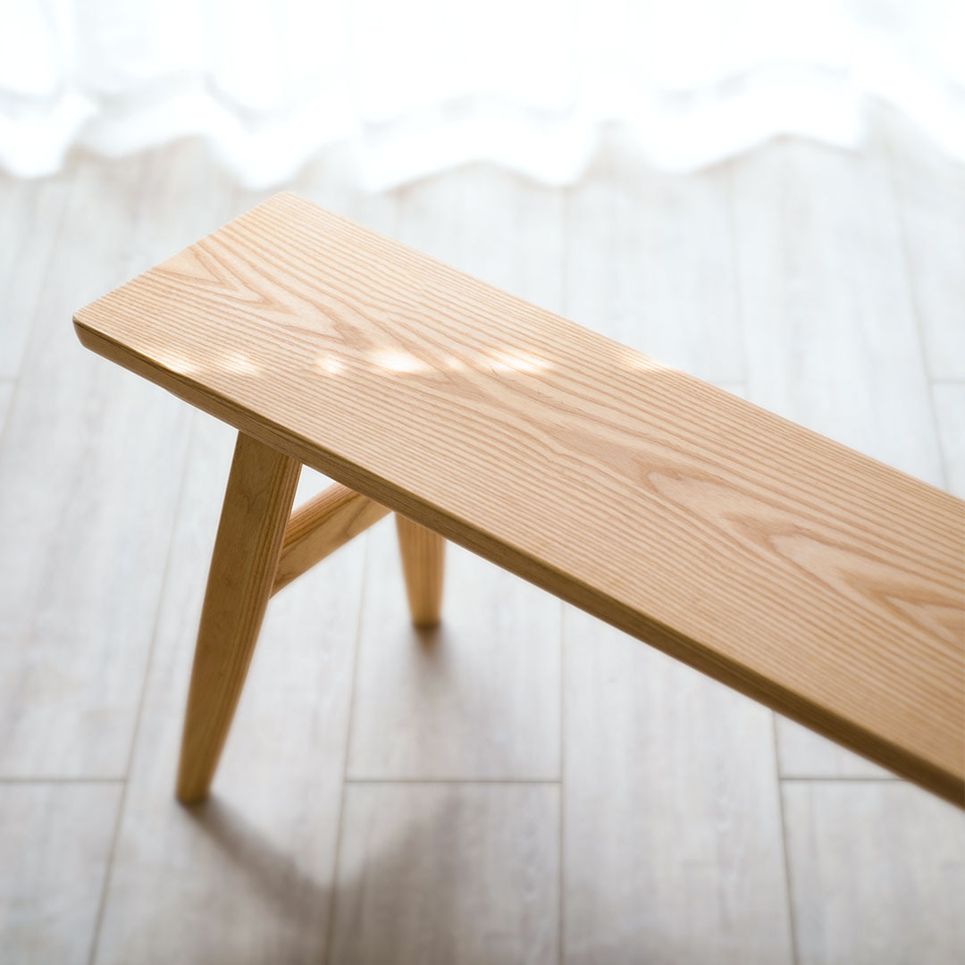 北欧白蜡木长条凳家用简约长条餐椅喝茶椅传统中式实木休闲长凳子