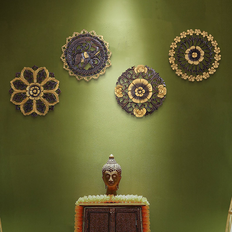 东南亚风格实木手工雕刻工艺品泰式背景墙玄关装饰木雕大象挂件