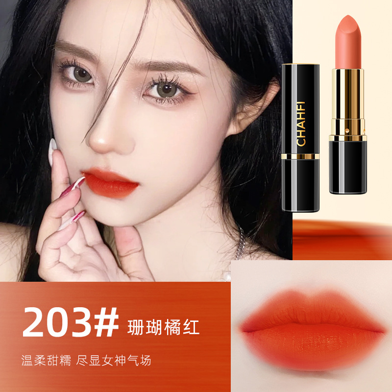 Tiktok Same Moisturizing Lipstick Matte Finish Nourishing Waterproof Not Easy to Fade No Stain on Cup Lip Lacquer Makeup