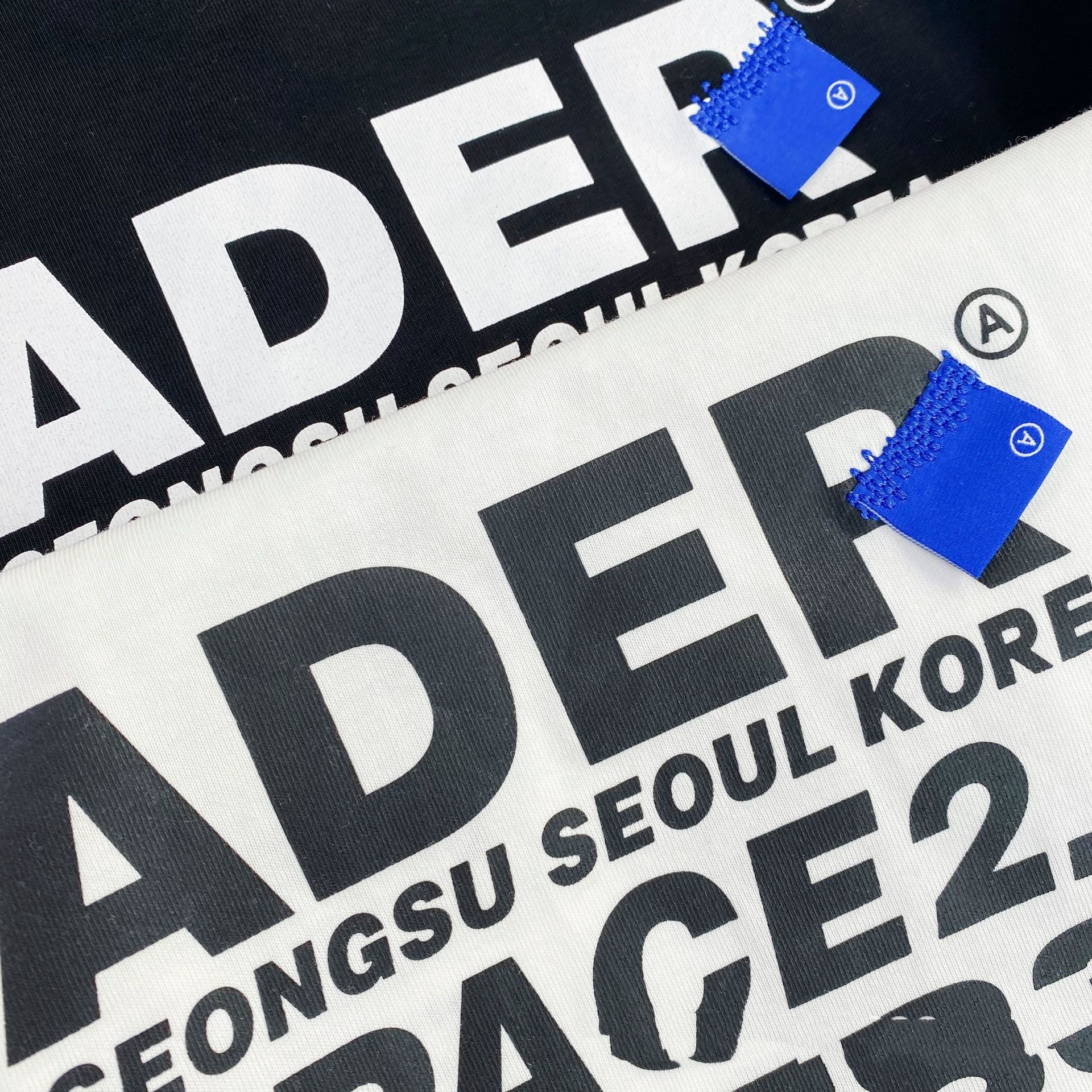 潮牌ader首尔限定极简数字黑白两色男女同款短袖圆领纯棉情侣t恤