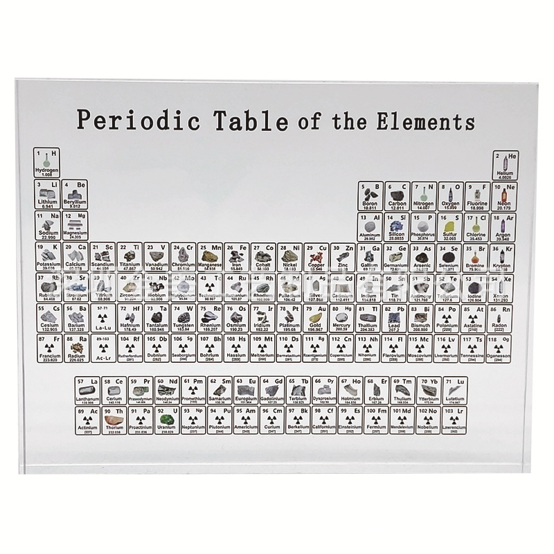 元素周期表亚克力实物标本工艺品展示牌摆台件水晶化学元素周期表-阿
