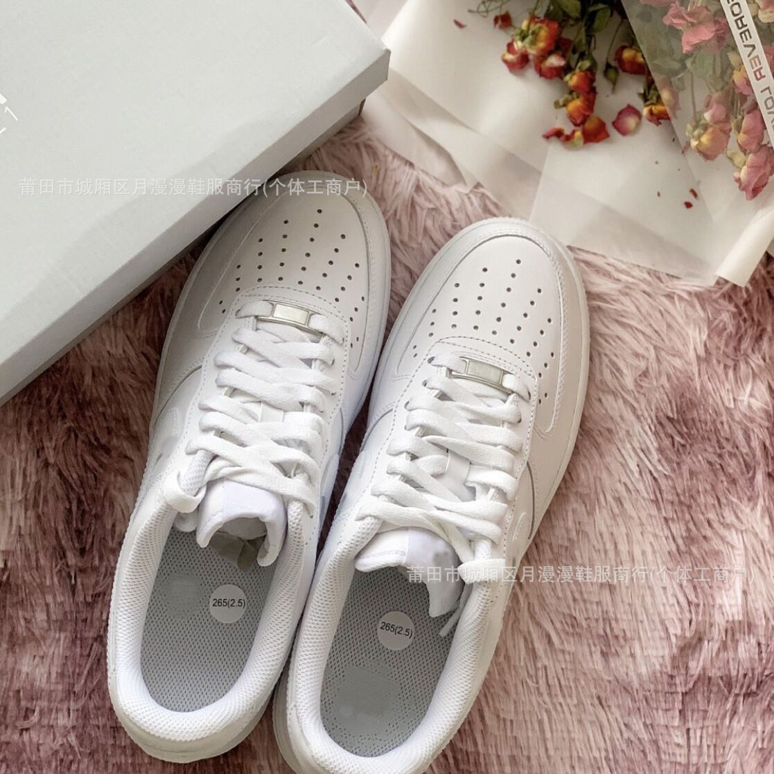 莆田小白鞋纯白空军一号纯原鞋高版本马卡龙af小麦色情侣男女板鞋