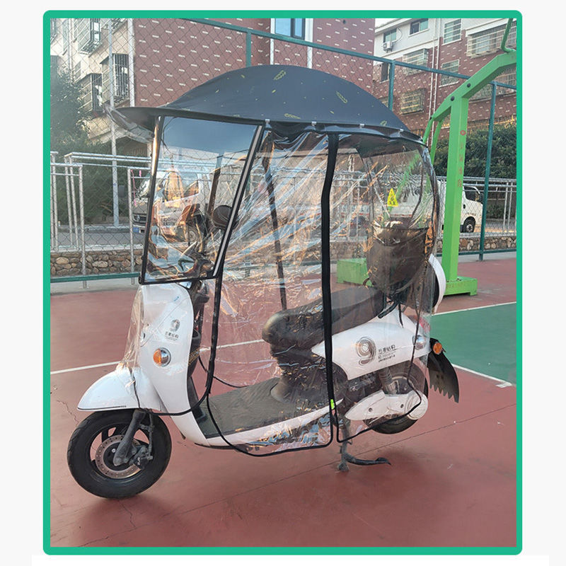 电动车雨棚蓬三轮摩托车棚半封闭加宽侧挡可折叠挡雨防晒抗风支架