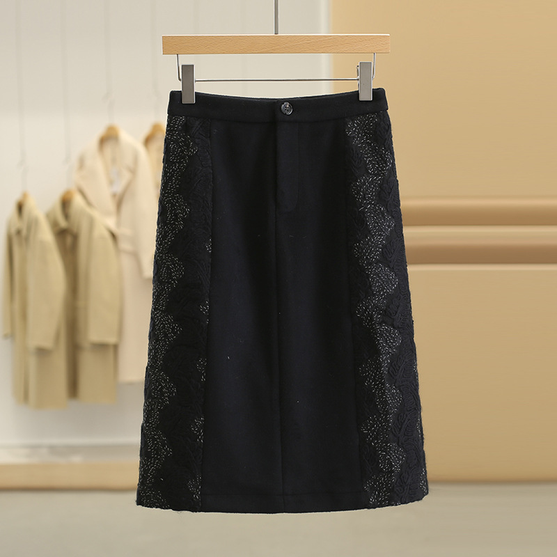 羊毛包臀过膝半身裙23冬款裙子专柜价499-阿里巴巴