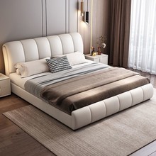 现代简约真皮床高端双人床科技布主卧大床意式轻奢软包床2023新款